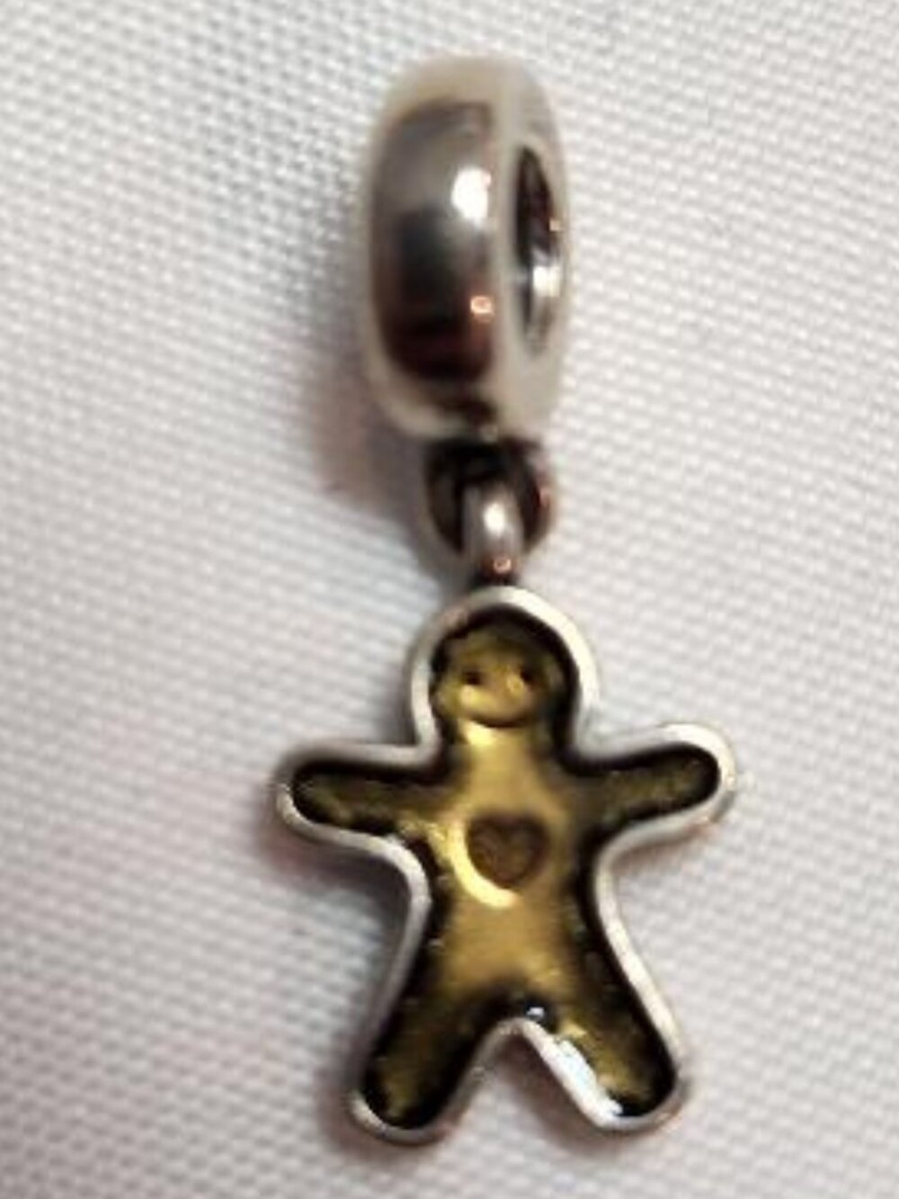 Pandora Sterling Silver Gingerbread Man Enamel Dangle Charm